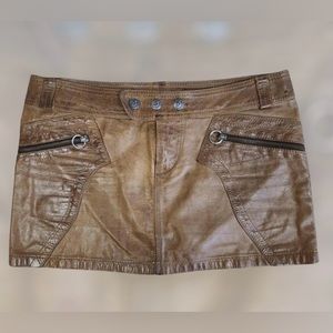 *Sold* DIESEL 🔥Vintage Leather Mini Skirt🔥 , Brown Sz 29
